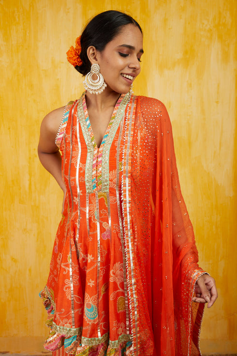 Marigold Garden Sleeveless AG Dhoti Set